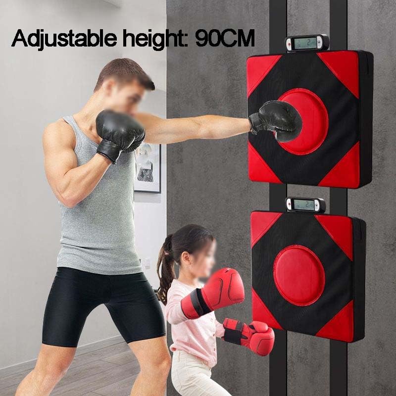 Boxing Force Testing Machine，Strength Testing Punch Bag， 40cm Square Hanging Boxing Pad with Power Measurement & Count Tracking, Adjustable Height for Home Fitness & Stress Relief