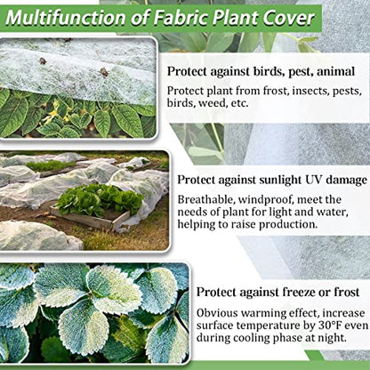 Plant Covers Freeze Protection, 7FT x 25FT 0.9oz Reusable Frost Cloth Plant Blankets Floating Row Cover for Garden Clod Winter Frost Sun Pest Protection