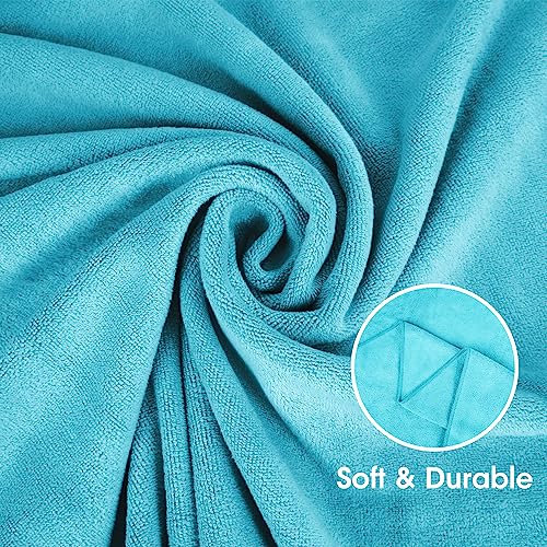 JML Large Microfiber Bath Towels Set, 2 Pack, 30" x 60", Aquamarine - color: Microfiber Aquamarine, size: 2 Pack (30 in x 60 in)