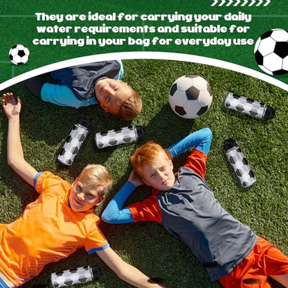 Mifoci 20 Pcs Sports Water Bottle Bulk, Soccer, Black and Clear - color: Black and Clear, size: Soccer