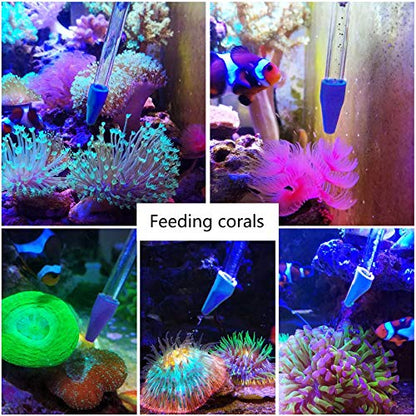 Aquarium Choice Coral Feeder Long Syringe Tube Liquid Fertilizer Feeder SPS HPS Marine Reef Coral Feeder Tool Fish Excreta Cleaner (3 Units 46.5CM/18.3 Inch) - size: 3 units 46.5CM/18.3 Inch