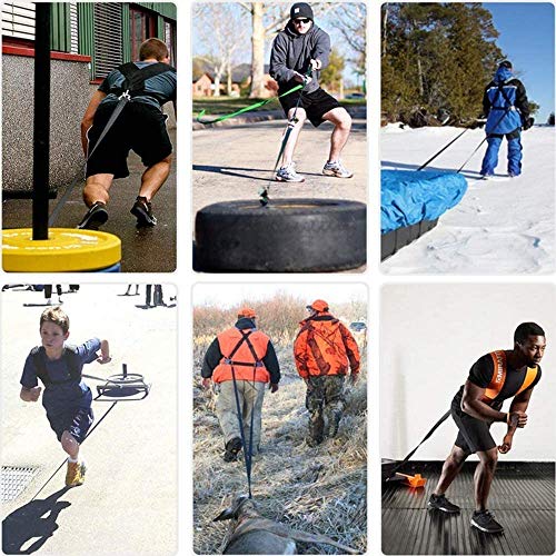 Sled Harness Tire Pulling Harness, Sled Shoulder Harness Adjustable Fitness Workout Speed Training Trainer Belt with Pull Strap for Pulling Speed Training, | Fitness Drag Belt, Nylon Webbing, Shoulder Strap with Tow Line, for Tire Pulling and Sprint Drill