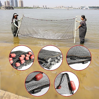 Professional Seine Net | 5 to 50 ft | Ultra Strong | Maximizes Catch | Ideal for Both Commercial and Recreational Fishing - style: 6' X 30'