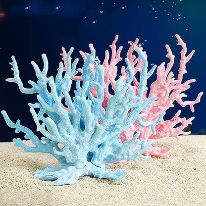 Aquarium Decorations Resin Reef Tank Decor Accessories Fake Coral Fish Tank Ornaments (Pink)
