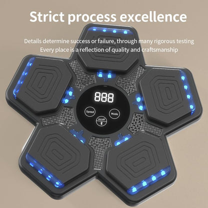 HOTSEVEN 2025 Music Boxing Machine with Boxing Gloves, Smart Bluetooth Boxing Machine with LED Electronic Wall Mounted, Music Boxing Target Workout Punching Equipment for Home(Upgrade) - style: QJB-22(pentagon)