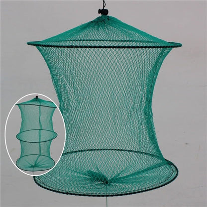 Efficiently Designed Knotless Mesh Fishing Net for Small Fish, Conveniently Foldable and Lightweight Tackle