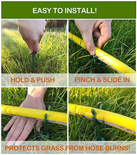 Garden Hose Guide Stakes Set of 10 - Heavy Duty 5/8” Hose holder spike for Lawn & Plant Saver, Yard Soaker Support, Durable Kink-Free Watering (Fits 5/8”Hoses) - size: Fit in 5/8’’ Hoses,10pcs