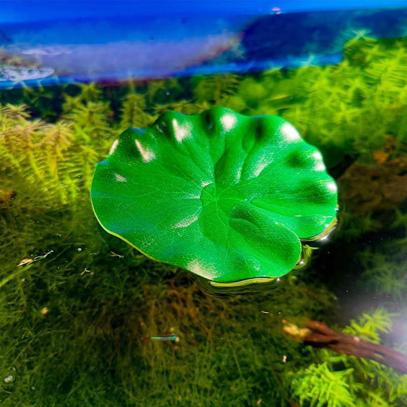 1PC Artificial Lotus Leaves 3 Sizes Realistic Plastic Floating Lily Pads for Pond Aquarium Pool Fish Tank Garden Decor Accent, Middle
