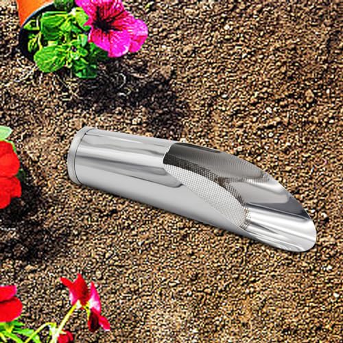 3Pcs Bonsai Soil Scoops Garden Bonsai Tool Bucket Shovel 3 Sizes Soil Scoops Soil Metal Spade Shovel Succulent Planting Potting Cup for Home Gardening Silver