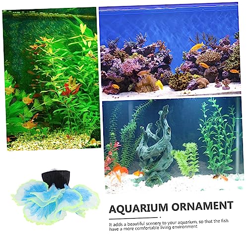 ERINGOGO Blue Silicone Artificial Aquarium Plants Decorative Water Grass Model for Fish Tank Safe Non Toxic Aquatic Plant Ornament Easy Care Fish Tank Decoration for Aquarium and