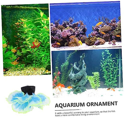 ERINGOGO Blue Silicone Artificial Aquarium Plants Decorative Water Grass Model for Fish Tank Safe Non Toxic Aquatic Plant Ornament Easy Care Fish Tank Decoration for Aquarium and