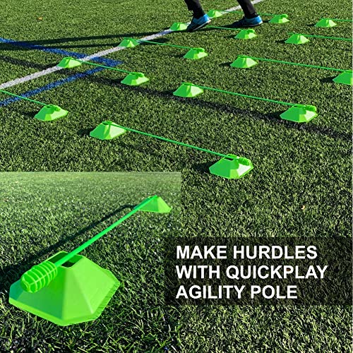 QUICKPLAY Soccer Cones Set of 20 - Compact High-Visibility Markers - size: Standard Cones 6.5"