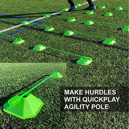 QUICKPLAY Soccer Cones Set of 20 - Compact High-Visibility Markers - size: Standard Cones 6.5"
