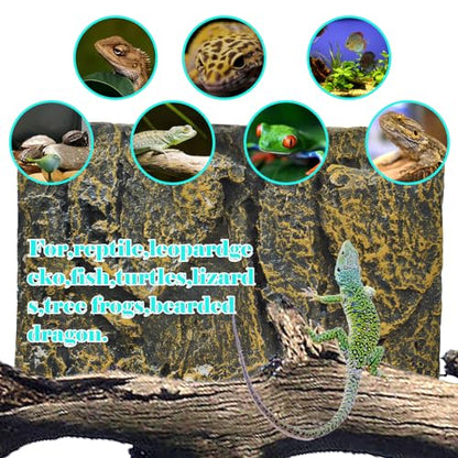 Rock Terrarium Background,3D Bearded Dragon Tank Backgrounds Wall Reptile Stereo Backdrop Amphibian Habitat Climbing Board Decoration Aquarium Background Decor for Reptiles Lizard Fish Frog