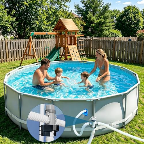 1 Pack Swimming Pool Plunger Valve Bracket, Pool Hose Holder Intake Hose Bracket with Hose Clamps, Pool Pipe Holder Compatible with Most Brand, Pool Valve Support for Above Ground Pools Accessories