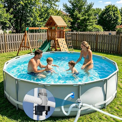 1 Pack Swimming Pool Plunger Valve Bracket, Pool Hose Holder Intake Hose Bracket with Hose Clamps, Pool Pipe Holder Compatible with Most Brand, Pool Valve Support for Above Ground Pools Accessories