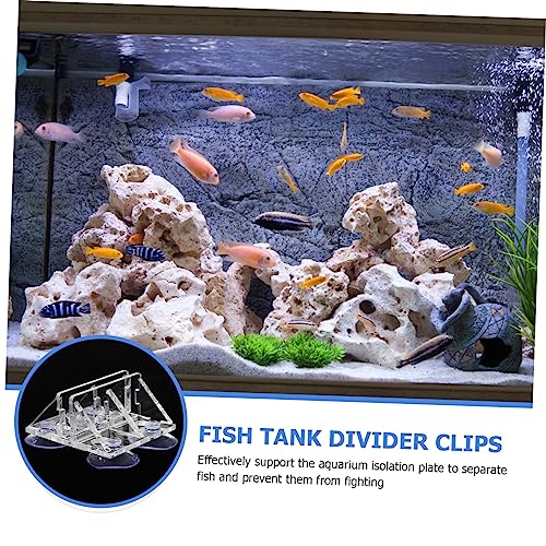 2pcs Fish Tank Isolation Clips Transparent Acrylic Divider Clamps Cups Easy Installation for Fish Separation Aquarium Divider