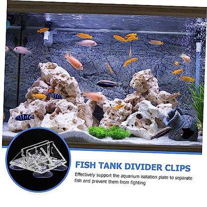 2pcs Fish Tank Isolation Clips Transparent Acrylic Divider Clamps Cups Easy Installation for Fish Separation Aquarium Divider
