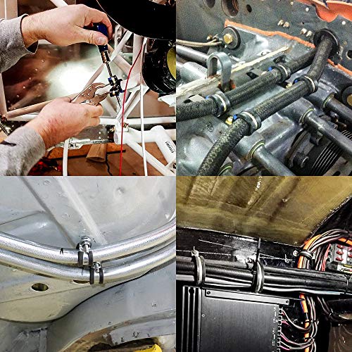Keadic 20Pcs 3/16" (4mm) Cable Clamp Rubber Wire Clamps Stainless Steel Rubber Cushioned Insulated Clamps