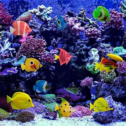 7pcs, Floating, Plastic, Tropical Fish, Aquarium Decoration
