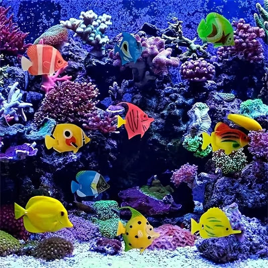7pcs, Floating, Plastic, Tropical Fish, Aquarium Decoration