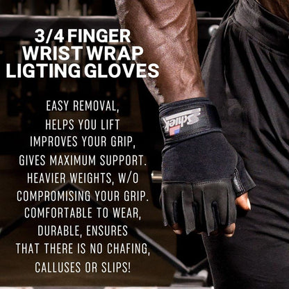 Schiek Sports 540 Platinum Lifting Gloves, Gym Workouts | Wrist support, weight training, durable grip, comfortable palm padding, weightlifting gloves, sports wrap, gym gloves for men - size: 3X-Large