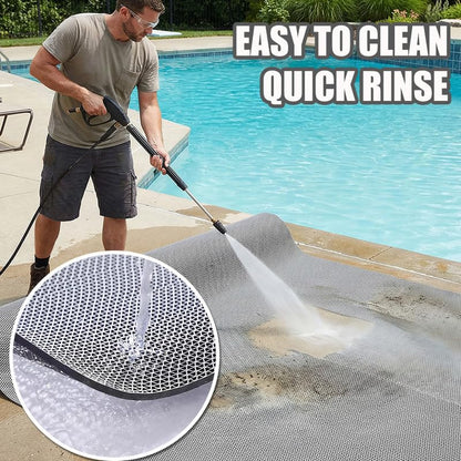 Non Slip Drainage Mats PVC Pool Floor Mat 0.23'' Thick Outdoor Indoor Parking Space Mat for Bathroom Garage Basement Backyard Commercial Kitchen 3x5Ft, Grey