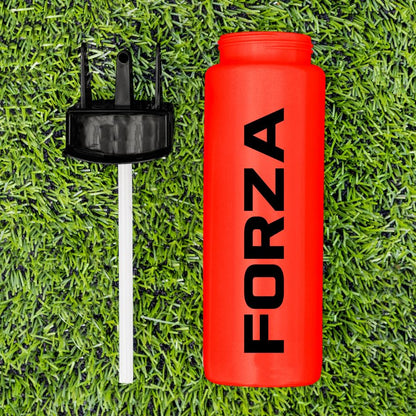 FORZA Team Hygiene Water Bottles – BPA-Free Squeeze Bottles with Contactless Nozzle for Athletes, 1 Litre Capacity (Pack of 1, Red) - color: Red, style: Pack of 1
