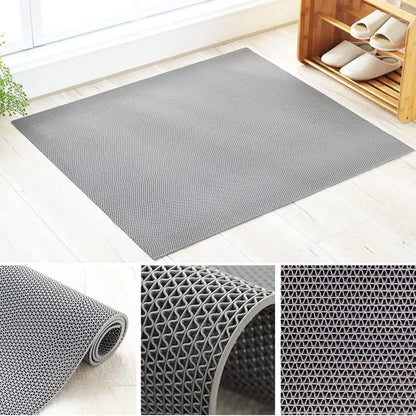 PVC Drainage Floor Mat 3X10 FT Non-Slip Commercial Wet Area Mat for Outdoor and Indoor Restaurant Kitchen Bar Swimming Pool Splash Matting Water Drain Flooring Mat,Grey