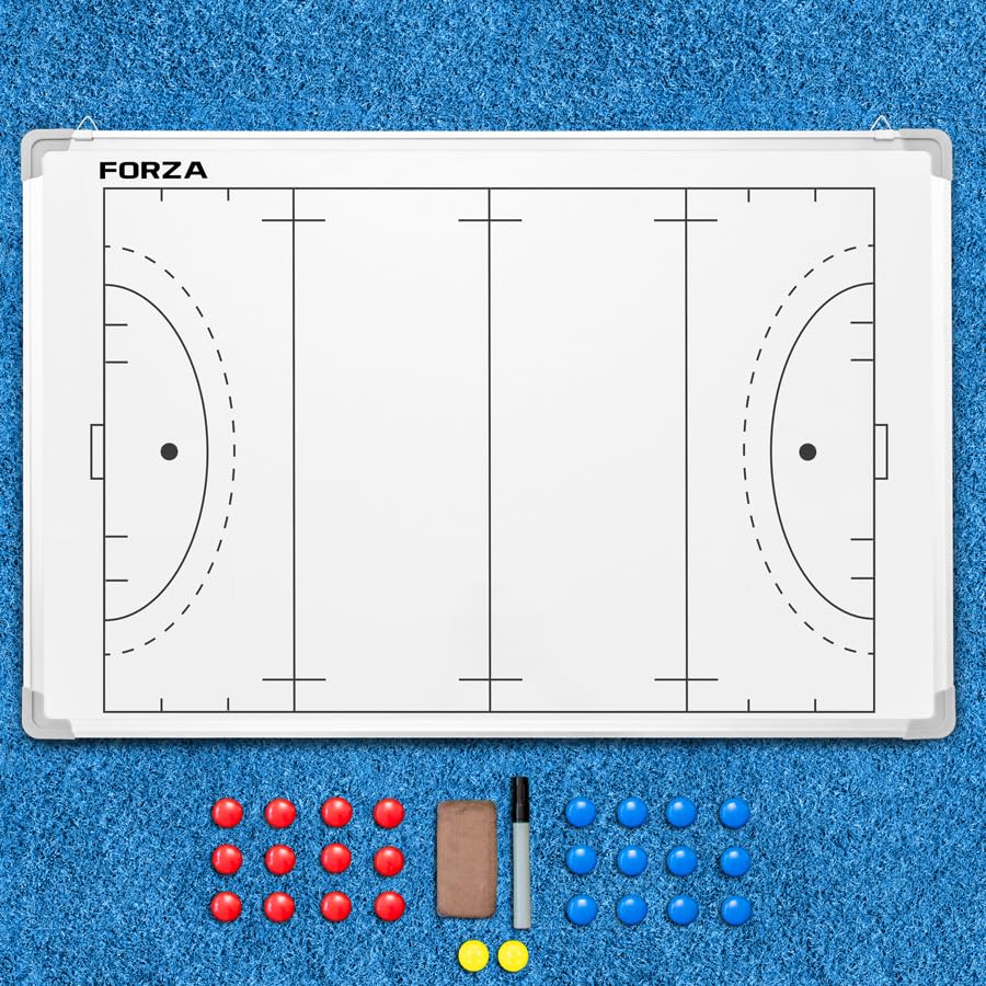 FORZA 35in x 24in Double-Sided Sports Coaching Whiteboard | 13 Sport Options - Dry Erase Board Equipped with Magnetic Markers, Pen & Eraser (Field Hockey, with Carry Bag) - size: With Carry Bag, style: Field Hockey