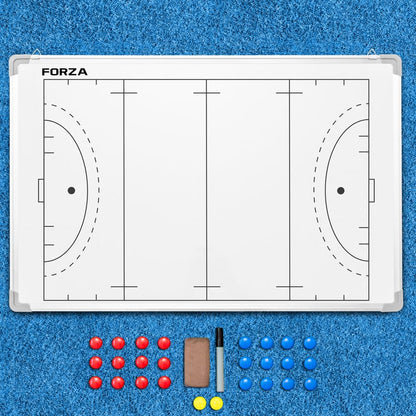 FORZA 35in x 24in Double-Sided Sports Coaching Whiteboard | 13 Sport Options - Dry Erase Board Equipped with Magnetic Markers, Pen & Eraser (Field Hockey, with Carry Bag) - size: With Carry Bag, style: Field Hockey