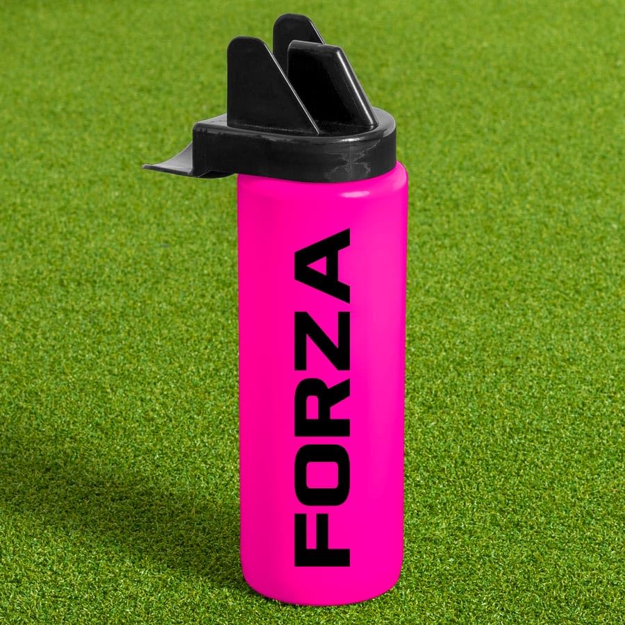 FORZA Team Hygiene Water Bottles – BPA-Free Squeeze Bottles with Contactless Nozzle for Athletes, 1 Litre Capacity (Pack of 20, Pink) - color: Pink, style: Pack of 20