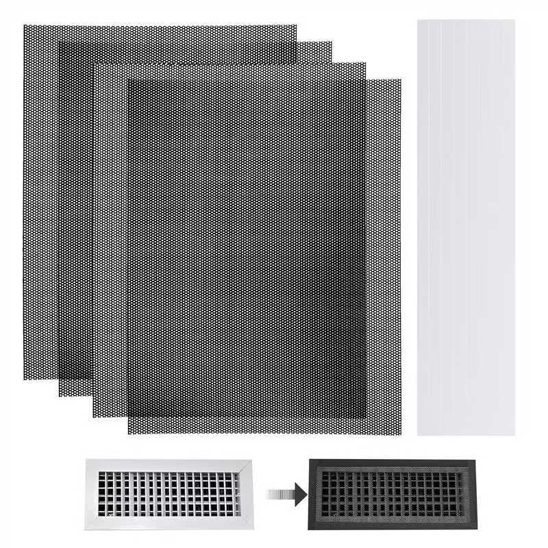 4 PCS DIY Magnetic Vent Covers-13.8" x 11.8" Customizable Air Register with Easy-to-Cut Mesh & Magnetic Strips, Create Perfect Fit for Floor/Wall/Ceiling Vents, Ideal for Custom Home Vent Solutions.