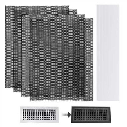 4 PCS DIY Magnetic Vent Covers-13.8" x 11.8" Customizable Air Register with Easy-to-Cut Mesh & Magnetic Strips, Create Perfect Fit for Floor/Wall/Ceiling Vents, Ideal for Custom Home Vent Solutions.