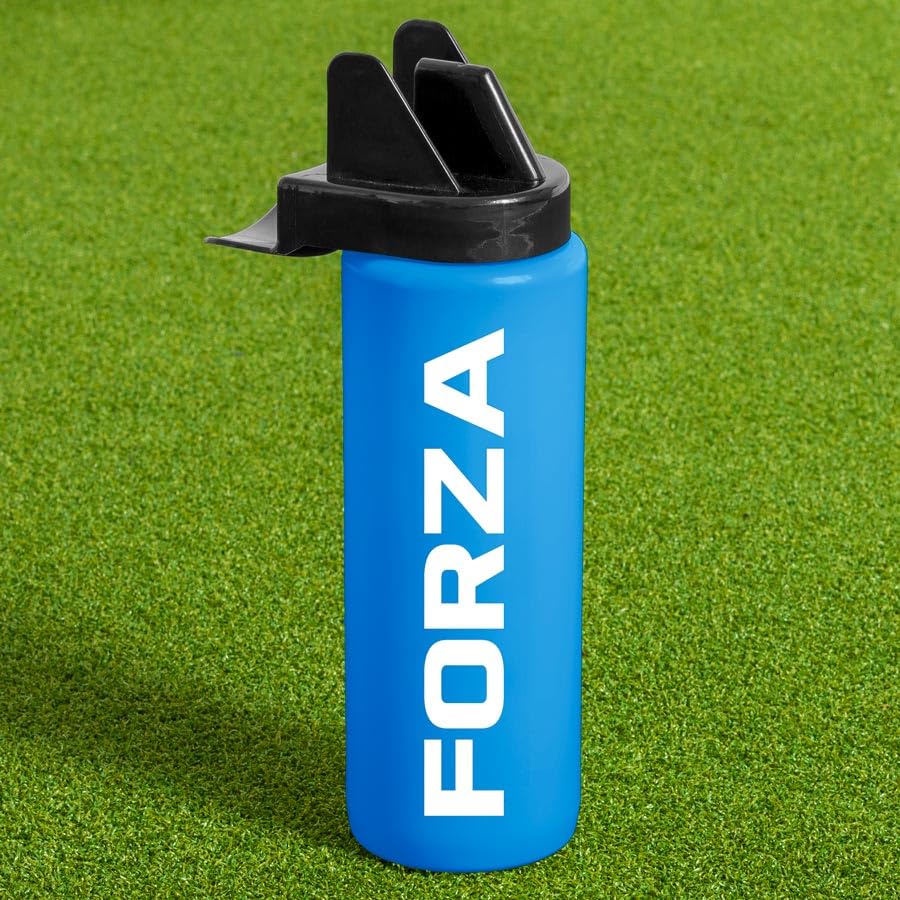 FORZA Team Hygiene Water Bottles – BPA-Free Squeeze Bottles with Contactless Nozzle for Athletes, 1 Litre Capacity (Pack of 1, Blue) - color: Blue, style: Pack of 1
