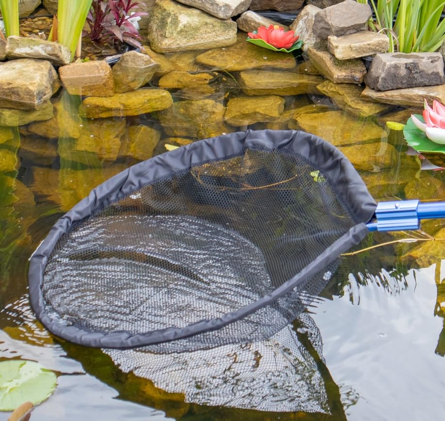 24 Inch Diameter Shallow Round Koi Fish Pan Net Head ONLY, Replacement Net Head Designed for PondH2o Heavy Duty Interchangeable Line, Koi Carp Ornamental Fish Handling Net Head