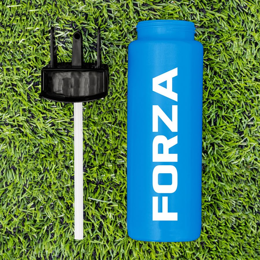 FORZA Team Hygiene Water Bottles – BPA-Free Squeeze Bottles with Contactless Nozzle for Athletes, 1 Litre Capacity (Pack of 1, Blue) - color: Blue, style: Pack of 1