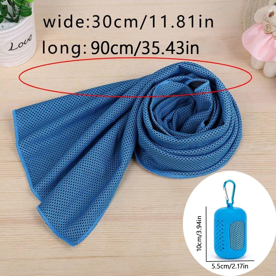 Blue Cooling Towel Quick Dry Microfiber Sports Towel 35"x12" - color: Blue, size: 35"X12"