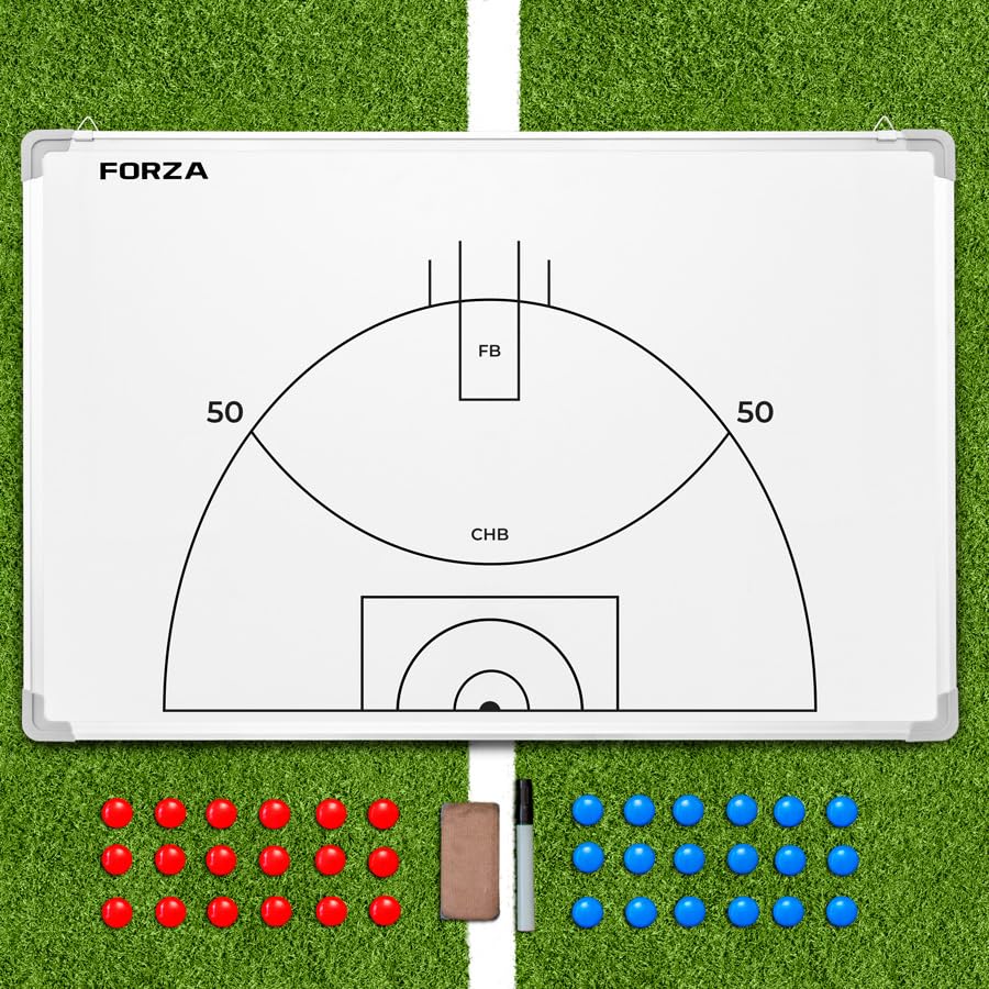 FORZA 35in x 24in Double-Sided Sports Coaching Whiteboard | 13 Sport Options - Dry Erase Board Equipped with Magnetic Markers, Pen & Eraser (Aussie Rules Football, Without Carry Bag) - size: Without Carry Bag, style: Aussie Rules Football
