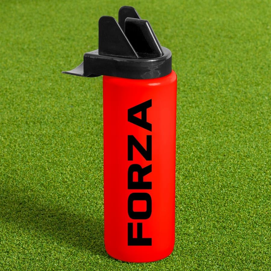 FORZA Team Hygiene Water Bottles – BPA-Free Squeeze Bottles with Contactless Nozzle for Athletes, 1 Litre Capacity (Pack of 20, Red) - color: Red, style: Pack of 20