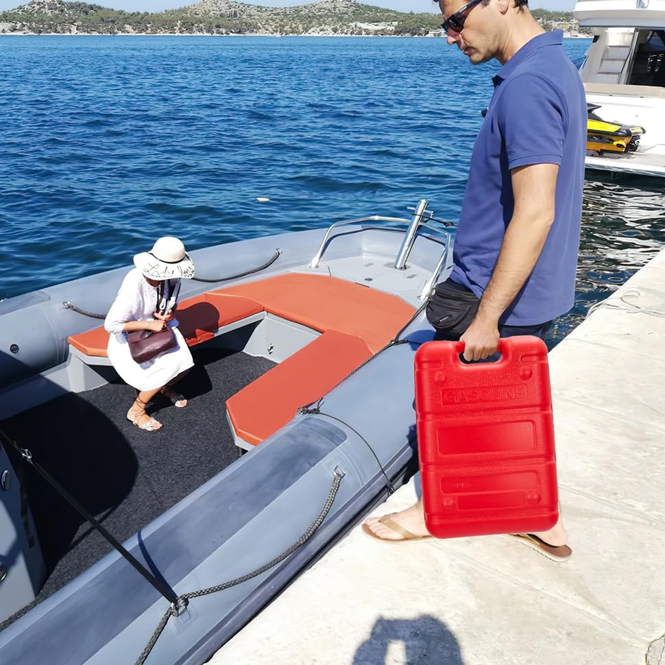 Marine Tank, 6 Gallon Marine Boat Transfer Tank with 9.8ft Hose, I-Shaped Handle, Easy to Carry for Outboard Engine Boats, Fishing Boat, Deck Boat,Yacht - size: 24L