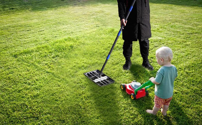 Lawn Leveling Rake,Stainless Steel Lawn Leveler with 18”x10” Ground Plate, 72” Adjustable Long Handle, Level Lawn Tool for Grass, Golf Field, Level Soil or Dirt Ground Surfaces