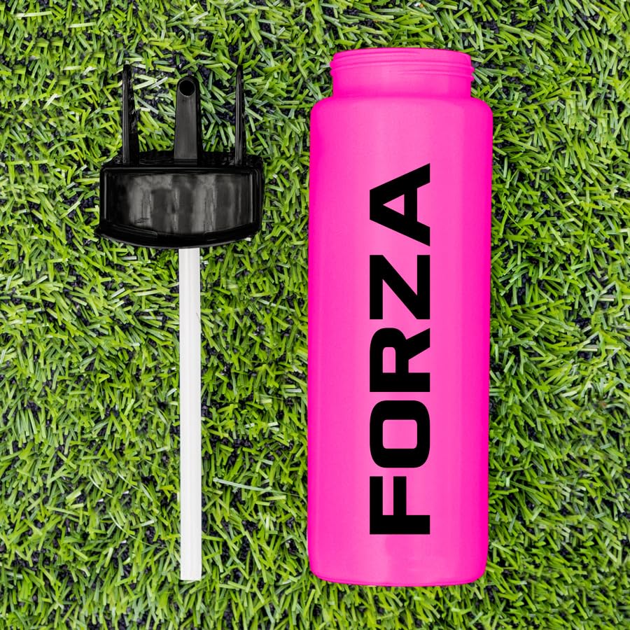 FORZA Team Hygiene Water Bottles – BPA-Free Squeeze Bottles with Contactless Nozzle for Athletes, 1 Litre Capacity (Pack of 1, Pink) - color: Pink, style: Pack of 1
