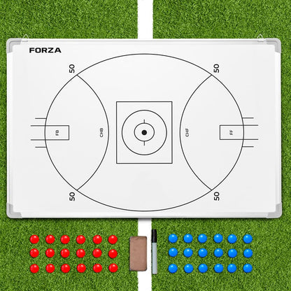 FORZA 35in x 24in Double-Sided Sports Coaching Whiteboard | 13 Sport Options - Dry Erase Board Equipped with Magnetic Markers, Pen & Eraser (Aussie Rules Football, with Carry Bag) - size: With Carry Bag, style: Aussie Rules Football